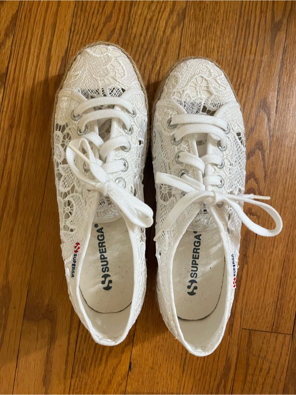 Superga Women's White Lace-Up Platform Sneakers